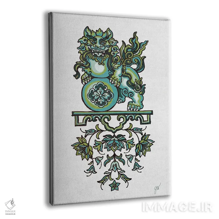 تابلو دکوراتیو پودل فو مان I اثر جکی ون توبل - نمای پرسپکتیو محصول