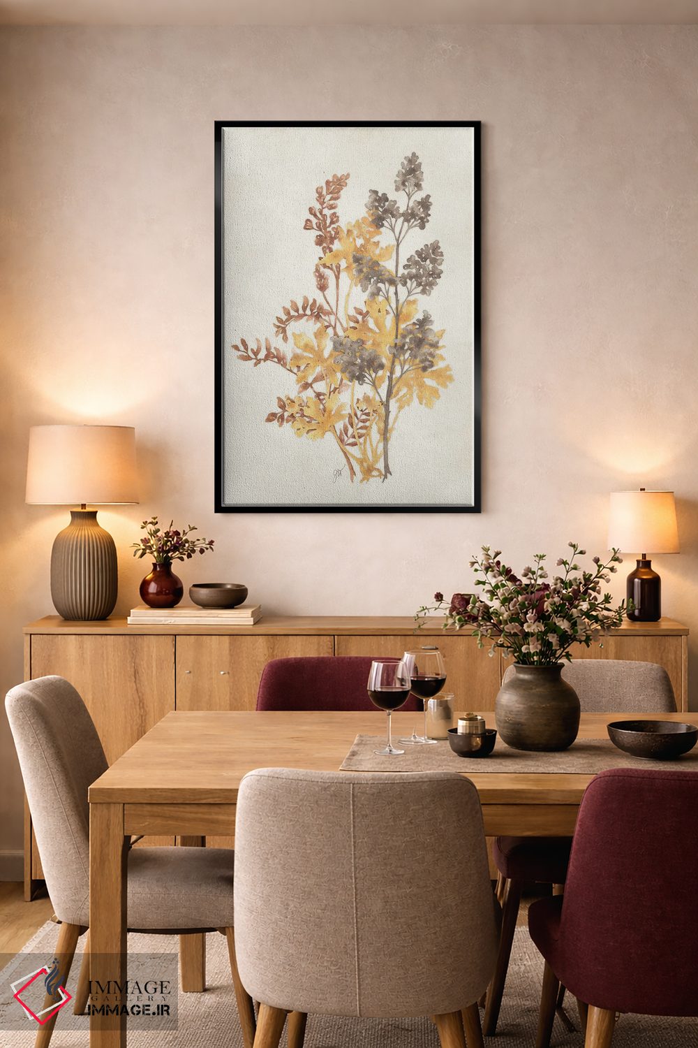 تابلو دکوراتیو سایه گیاهی ۳ اثر جکی ون توبل - D5B