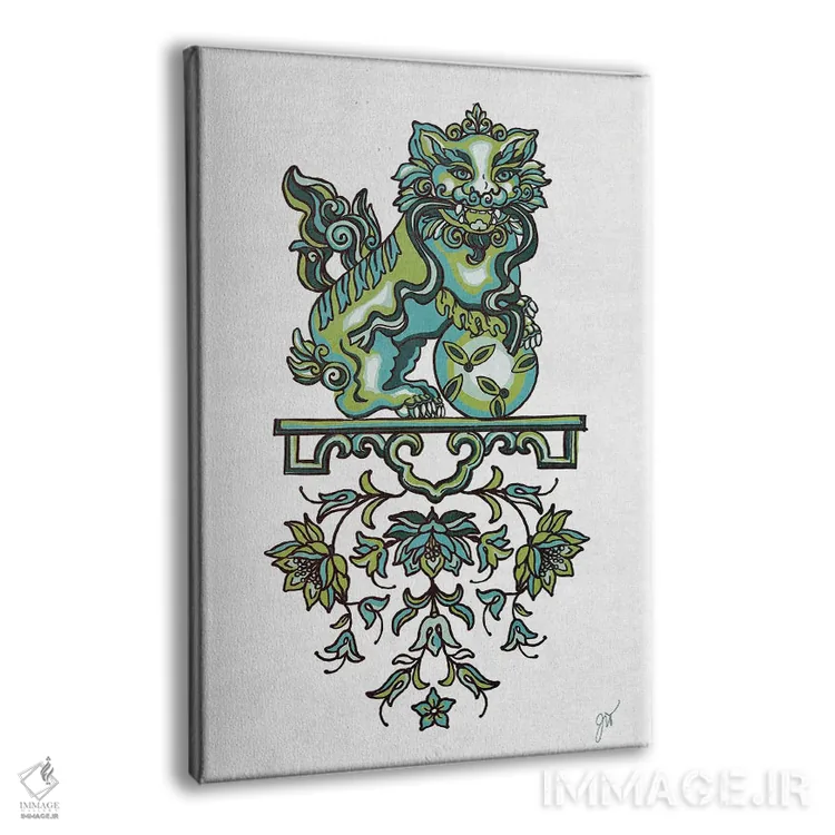 تابلو دکوراتیو پودل فو مان II اثر جکی ون توبل - نمای پرسپکتیو محصول