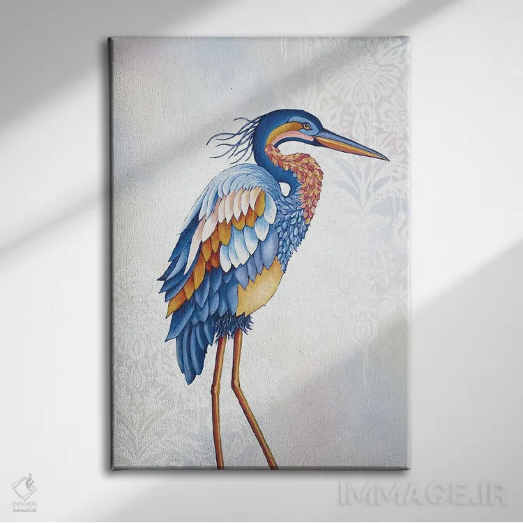 تابلو دکوراتیو حواصیل اثر جکی ون توبل - نمای روبهرو روی دیوار