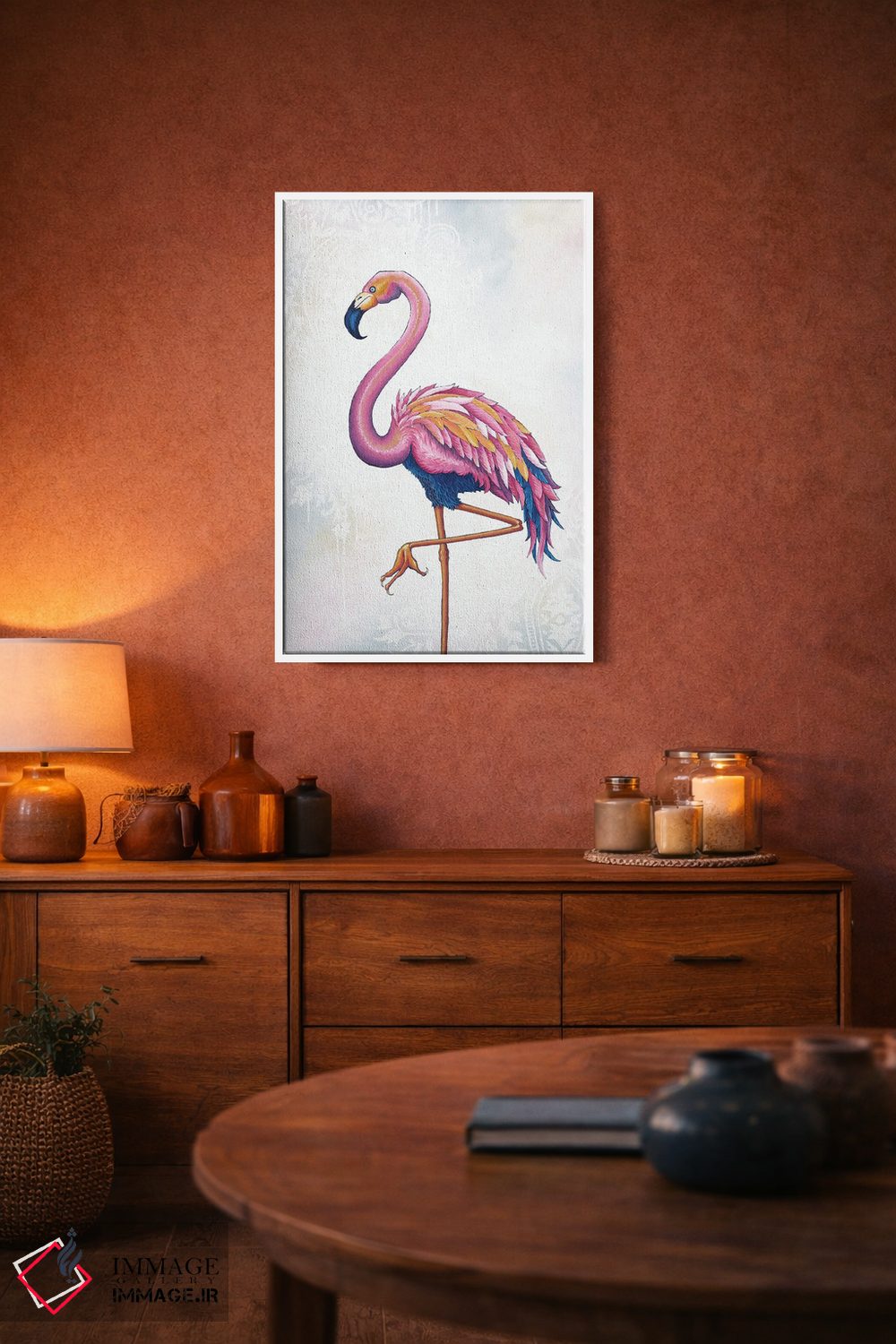 تابلو دکوراتیو فلامینگو اثر جکی ون توبل - D4W