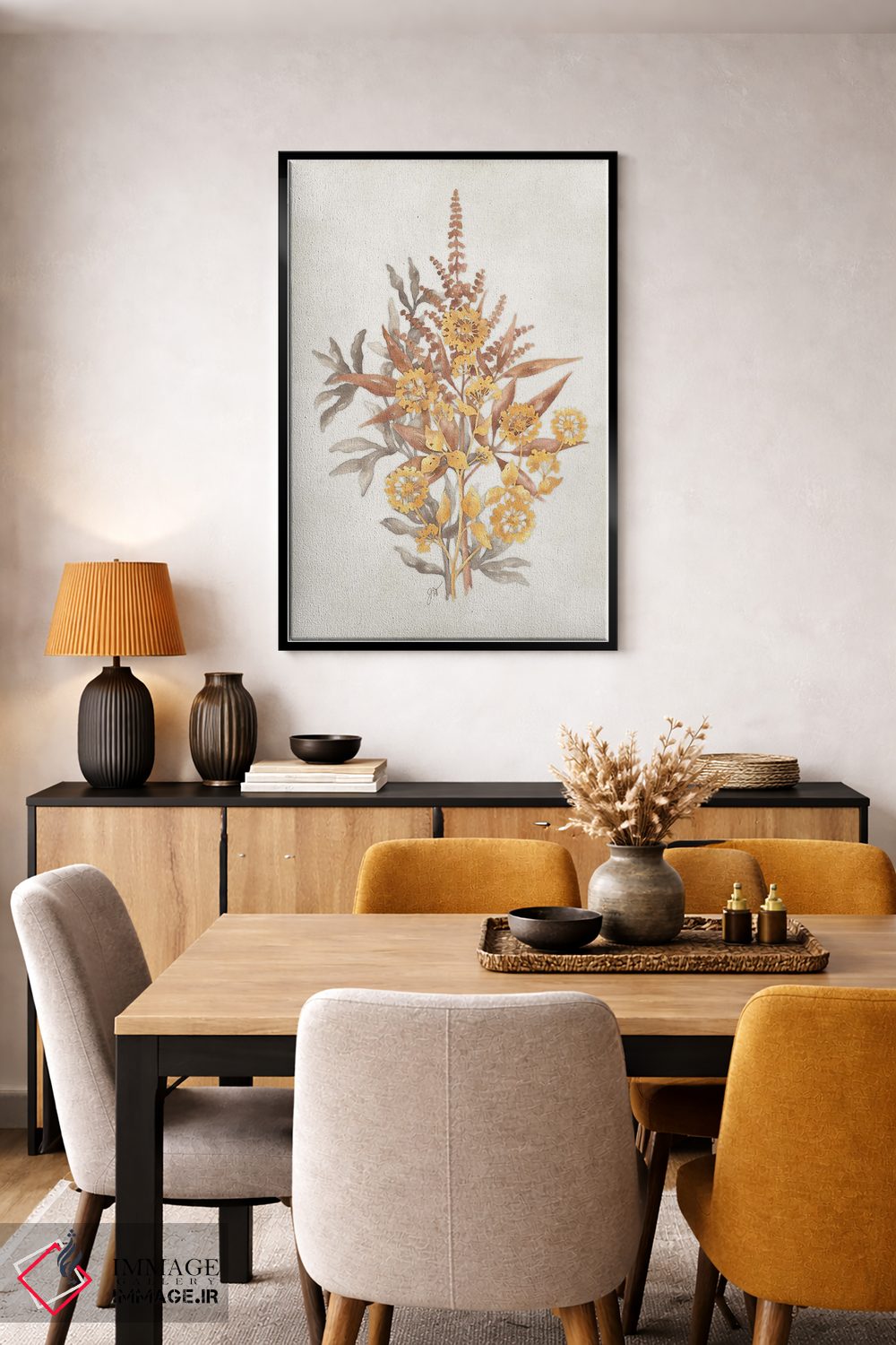 تابلو دکوراتیو سایه گیاهی ۲ اثر جکی ون توبل - D6B