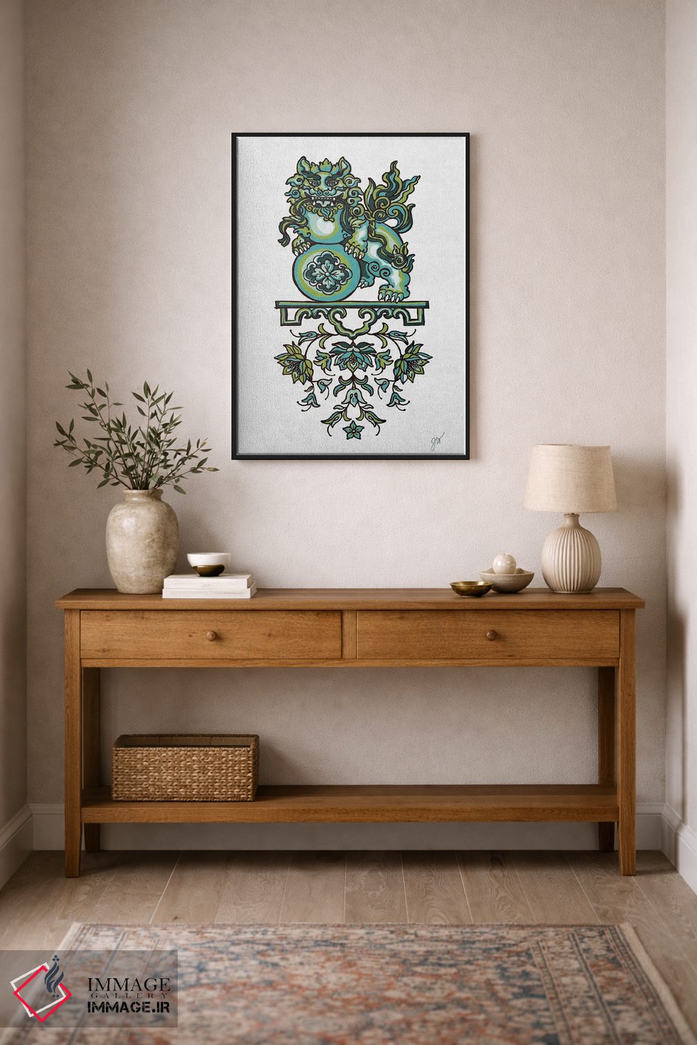 تابلو دکوراتیو پودل فو مان I اثر جکی ون توبل - D2B