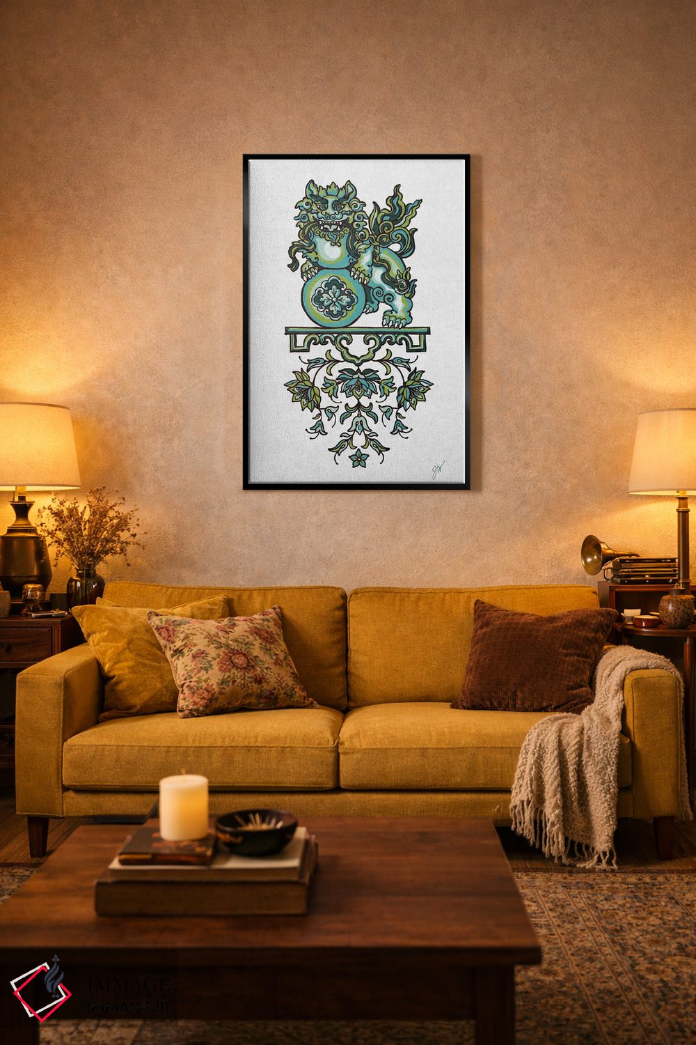 تابلو دکوراتیو پودل فو مان I اثر جکی ون توبل - D5B