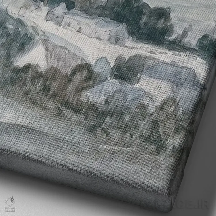 تابلو انتزاعی مه صبحگاهی I اثر جکی ون توبل - نمای نزدیک بافت بوم