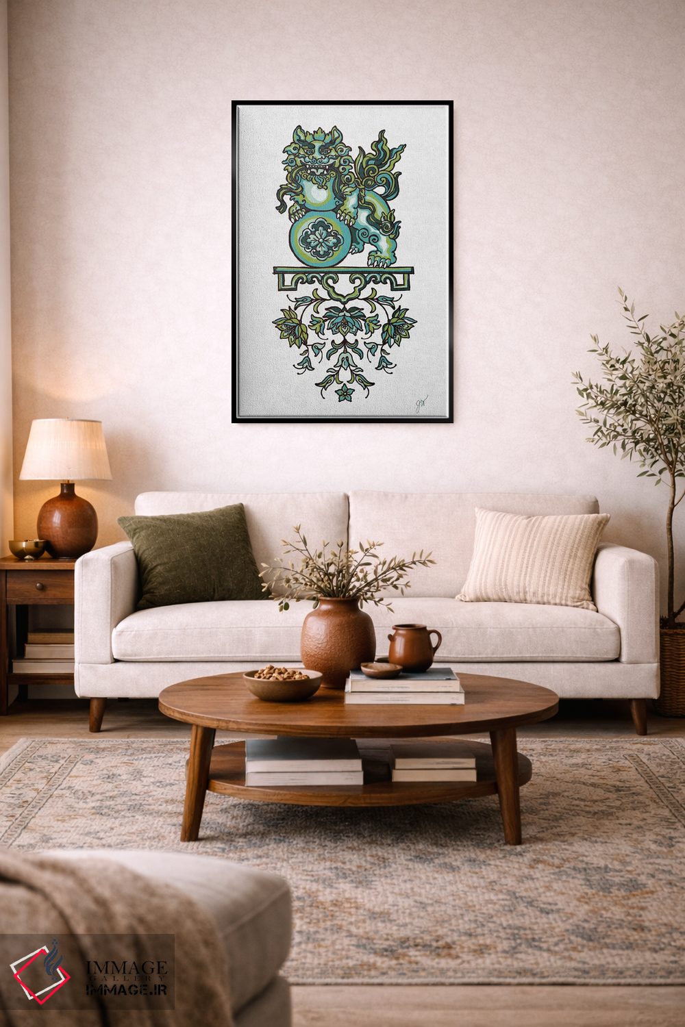تابلو دکوراتیو پودل فو مان I اثر جکی ون توبل - D6B