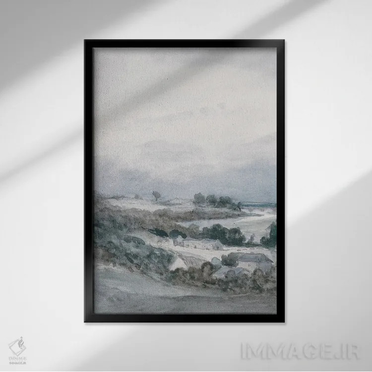 تابلو انتزاعی مه صبحگاهی I اثر جکی ون توبل - نمای قابدار مشکی
