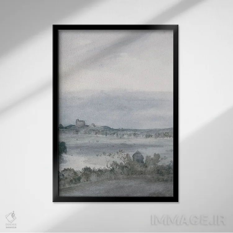 تابلو انتزاعی مه صبحگاهی II اثر جکی ون توبل - نمای قابدار مشکی