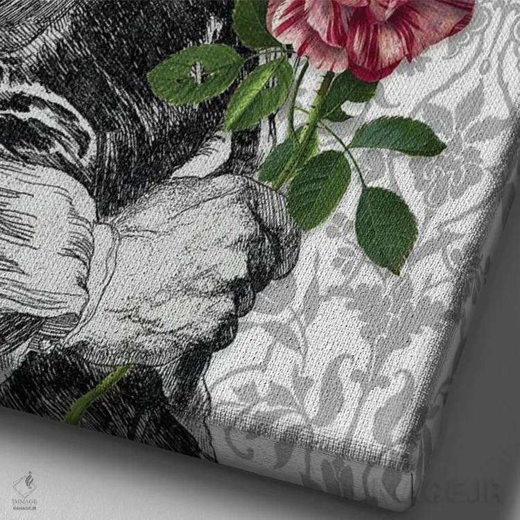 تابلو دکوراتیو رمانتیک اثر جکی ون توبل - نمای نزدیک بافت بوم