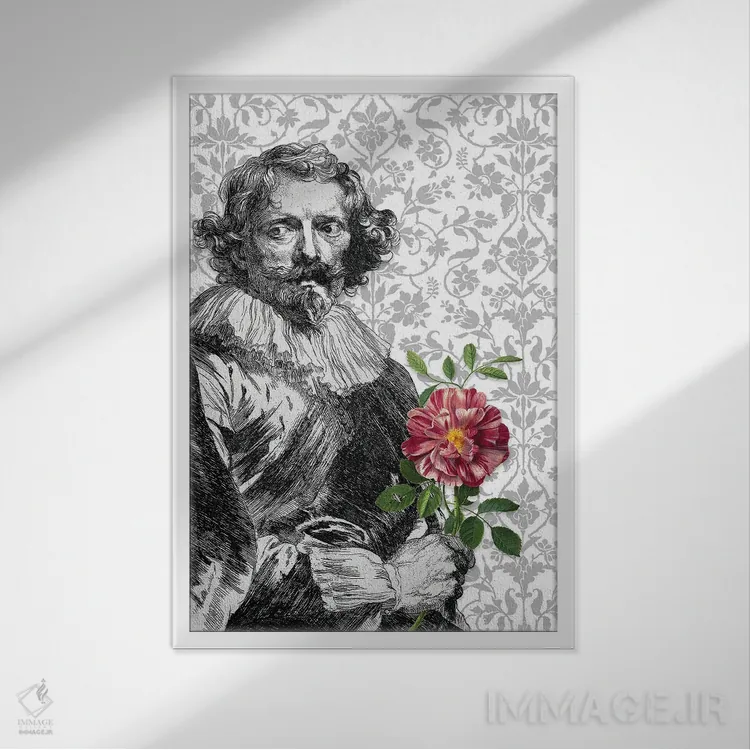 تابلو دکوراتیو رمانتیک اثر جکی ون توبل - نمای قابدار سفید