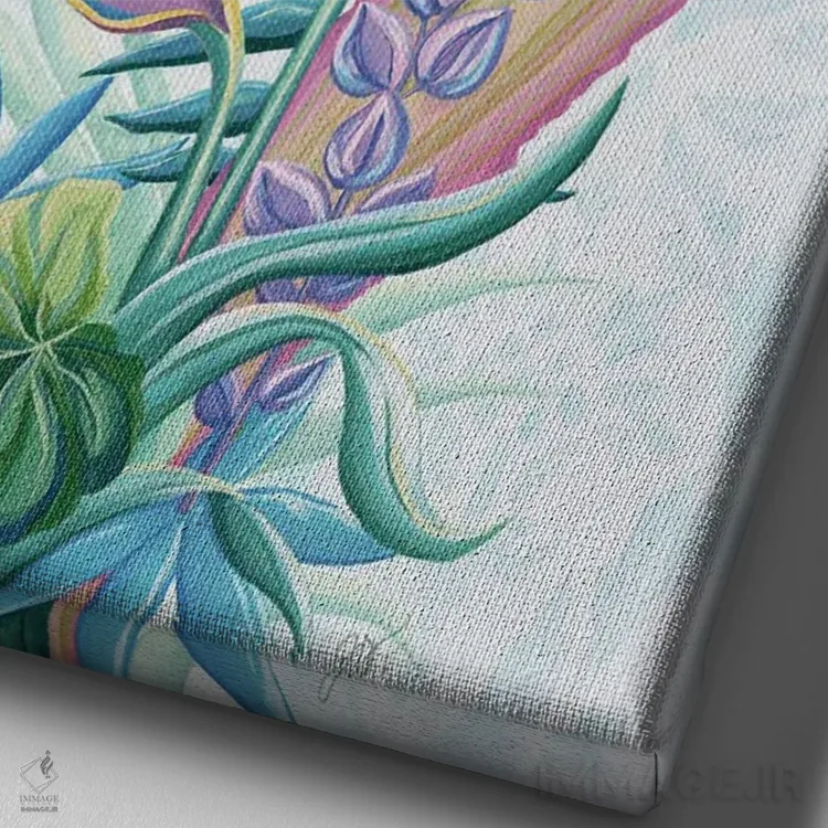 تابلو دکوراتیو تروپیکانا II اثر جکی ون توبل - نمای نزدیک بافت بوم