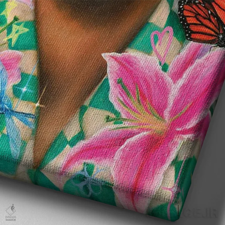 تابلو دکوراتیو هری استایلز اثر جناویو لویی - نمای نزدیک بافت بوم