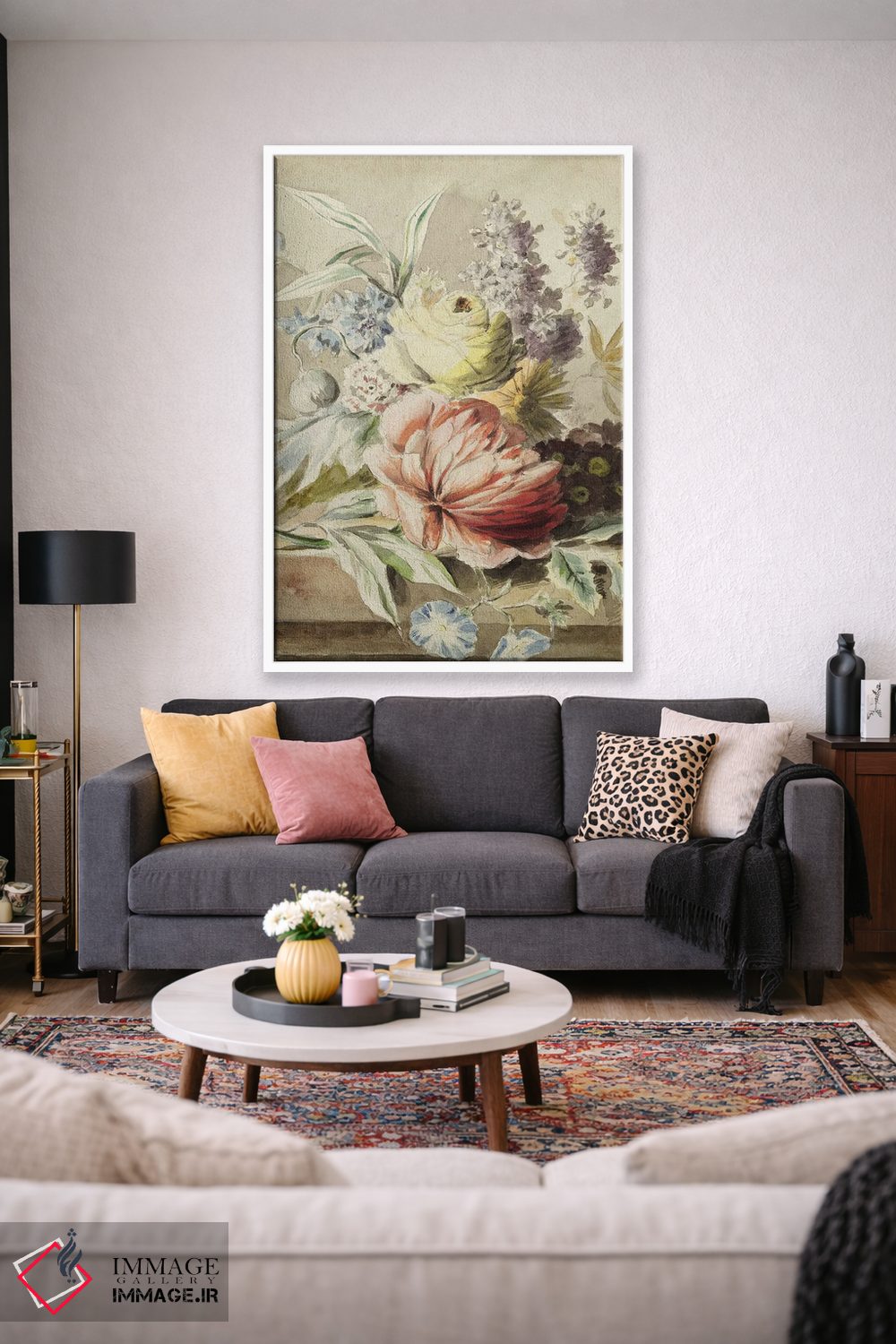 تابلو مدرن گل فروش اثر جکی ون توبل - D1W