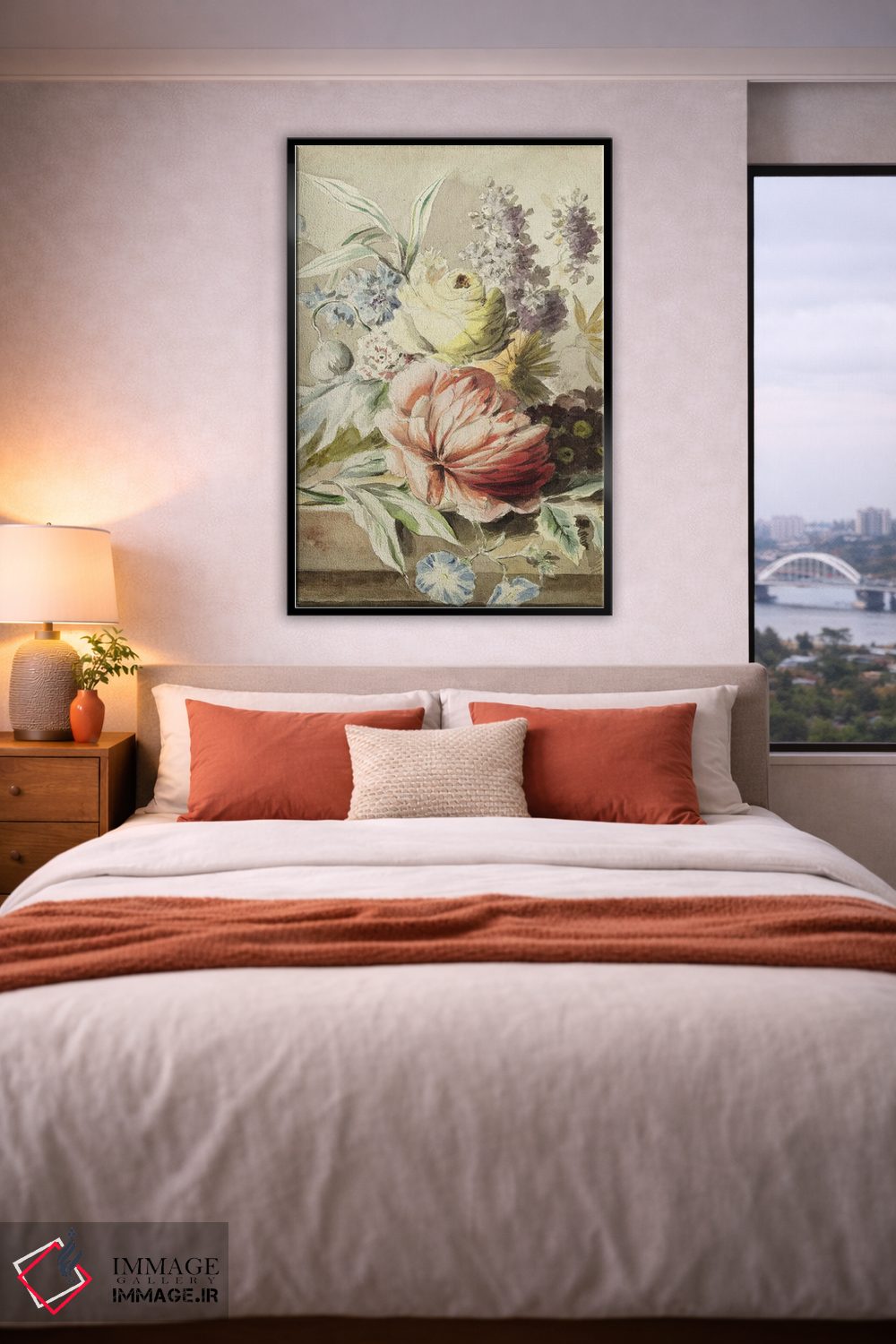 تابلو مدرن گل فروش اثر جکی ون توبل - D5B