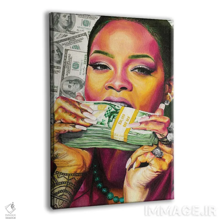 تابلو دکوراتیو ریحانا ۲ اثر جناویو لویی - نمای پرسپکتیو محصول