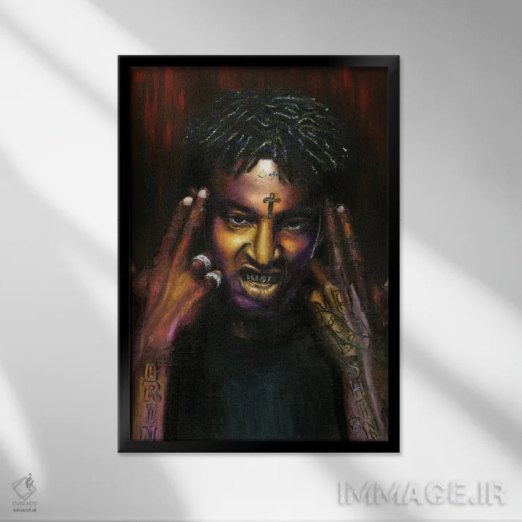 تابلو دکوراتیو ۲۱ ساویج اثر جناویو لویی - نمای قابدار مشکی