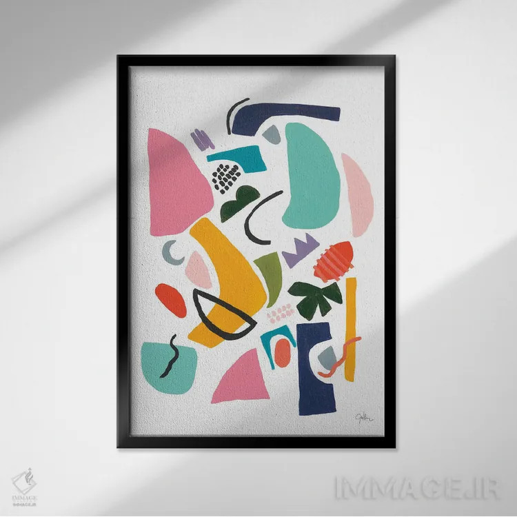 تابلو انتزاعی مزرعه اتمی III اثر یان وایس - نمای قابدار مشکی