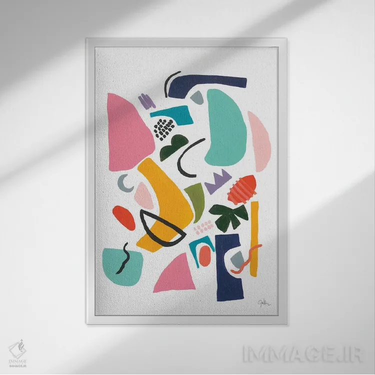 تابلو انتزاعی مزرعه اتمی III اثر یان وایس - نمای قابدار سفید