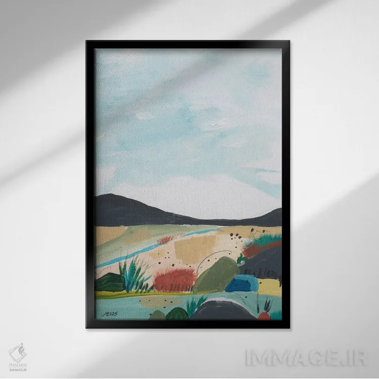 تابلو انتزاعی بر جای گذاشتن I اثر یان وایس - نمای قابدار مشکی