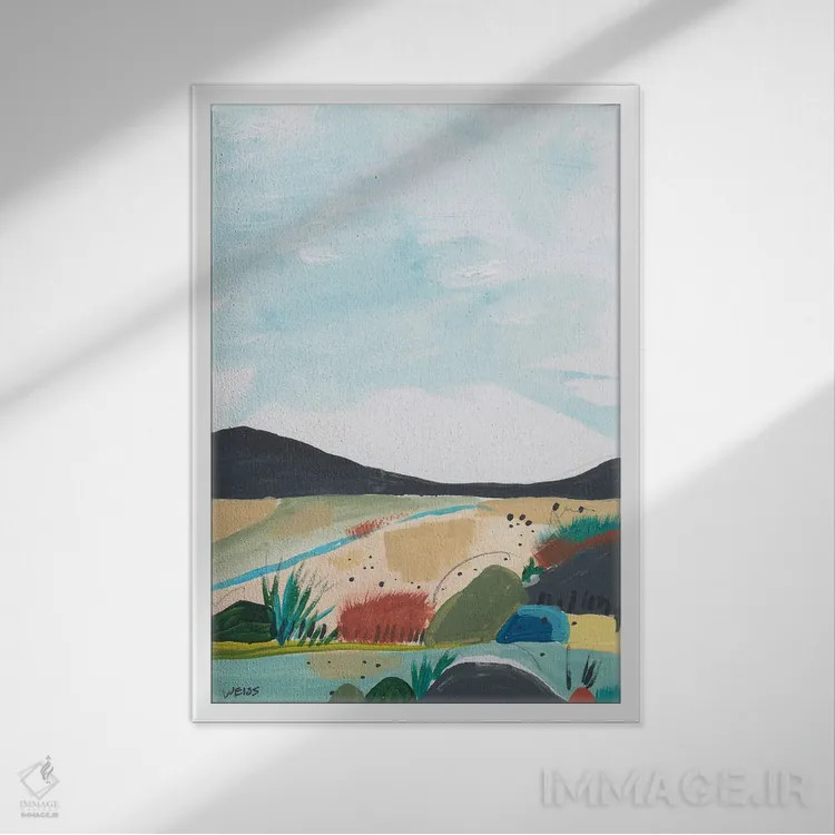 تابلو انتزاعی بر جای گذاشتن I اثر یان وایس - نمای قابدار سفید