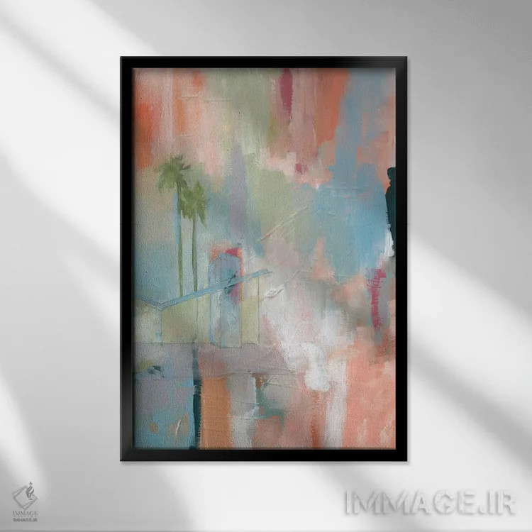 تابلو انتزاعی زندگی در صحرا II اثر یان وایس - نمای قابدار مشکی