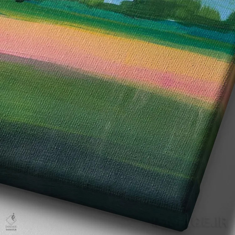 تابلو دکوراتیو زیر آسمان ابری II اثر یان وایس - نمای نزدیک بافت بوم