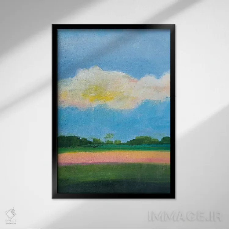 تابلو دکوراتیو زیر آسمان ابری II اثر یان وایس - نمای قابدار مشکی