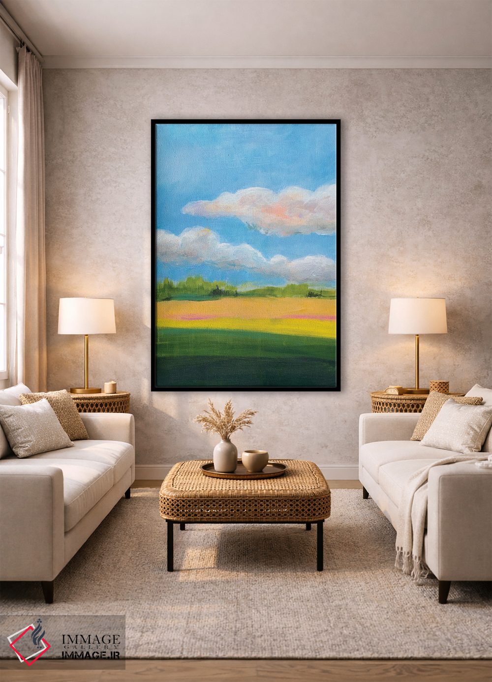 تابلو دکوراتیو زیر آسمان ابری I اثر یان وایس - D1B