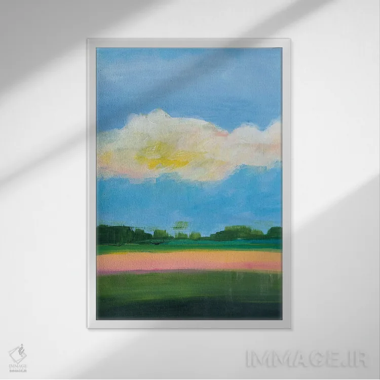 تابلو دکوراتیو زیر آسمان ابری II اثر یان وایس - نمای قابدار سفید