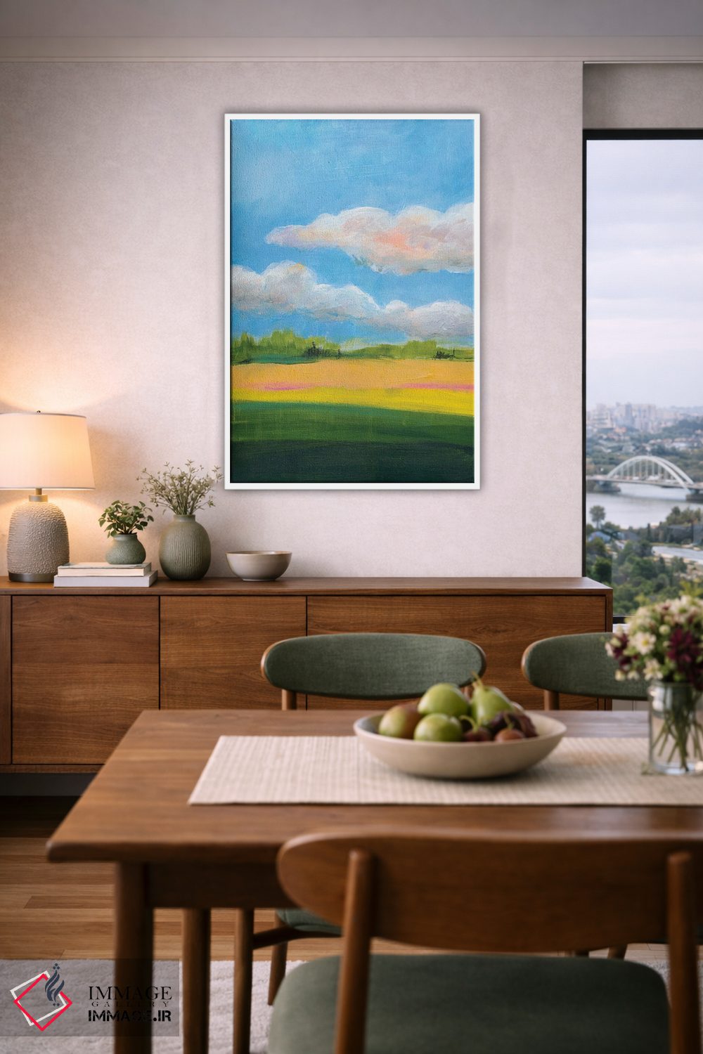 تابلو دکوراتیو زیر آسمان ابری I اثر یان وایس - D6W