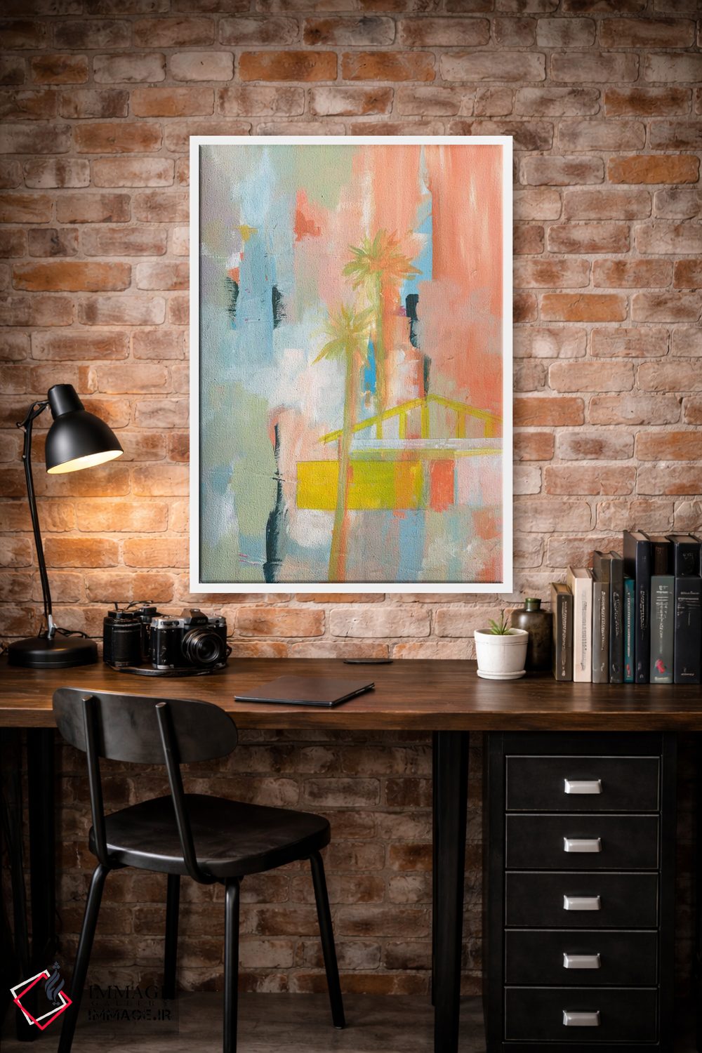 تابلو انتزاعی زندگی در صحرا I اثر یان وایس - D3W