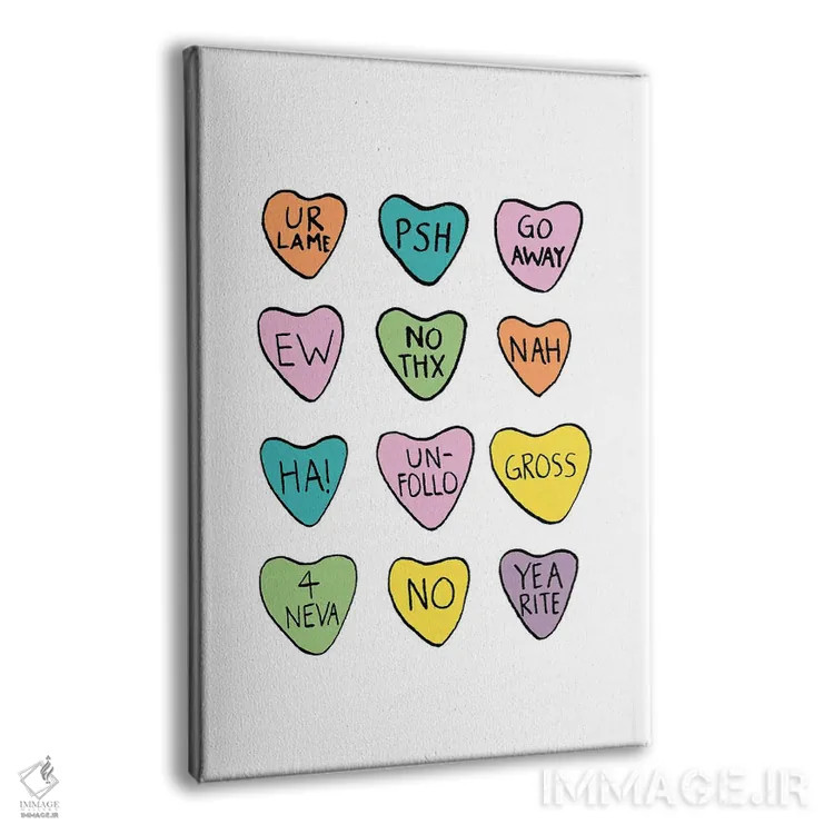 تابلو مینیمال ضد قلب اثر جولیا والک - نمای پرسپکتیو محصول