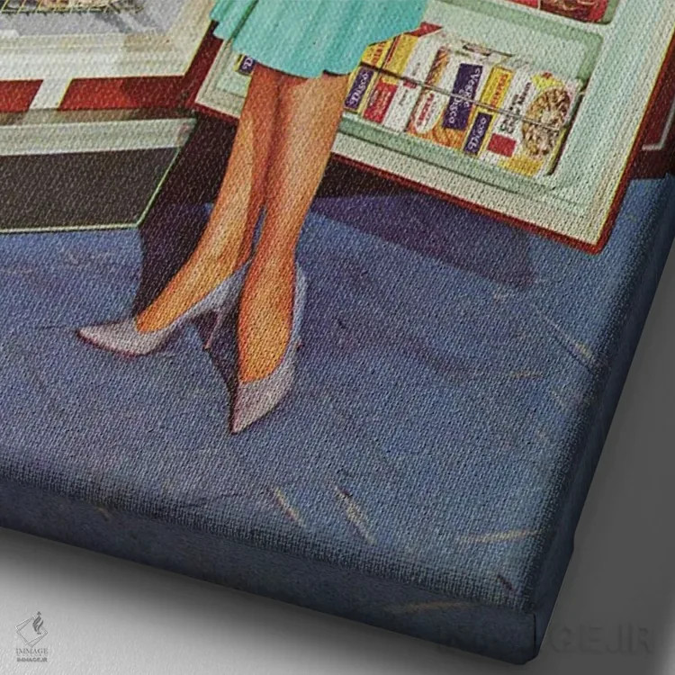 تابلو دکوراتیو آماده سازی مهمانی اثر جولیا والک - نمای نزدیک بافت بوم