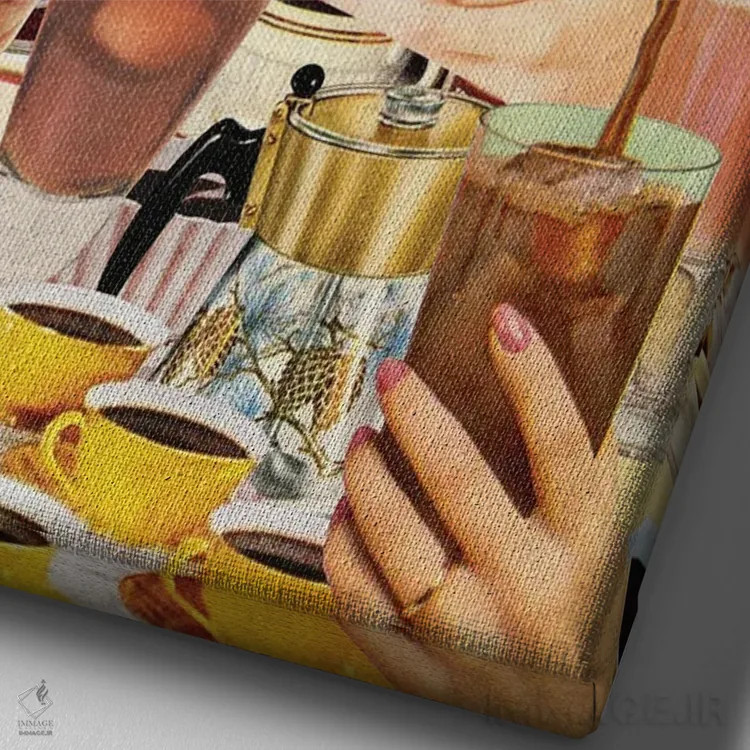 تابلو دکوراتیو بیدار شو و واقعیت را ببین اثر جولیا والک - نمای نزدیک بافت بوم