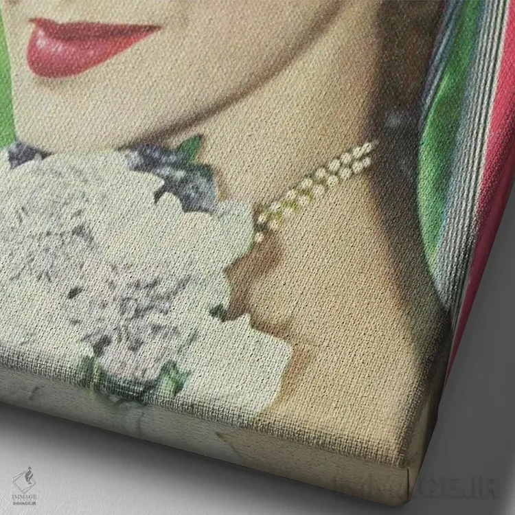 تابلو دکوراتیو قدم گذاشتن در مرکز توجه اثر جولیا والک - نمای نزدیک بافت بوم