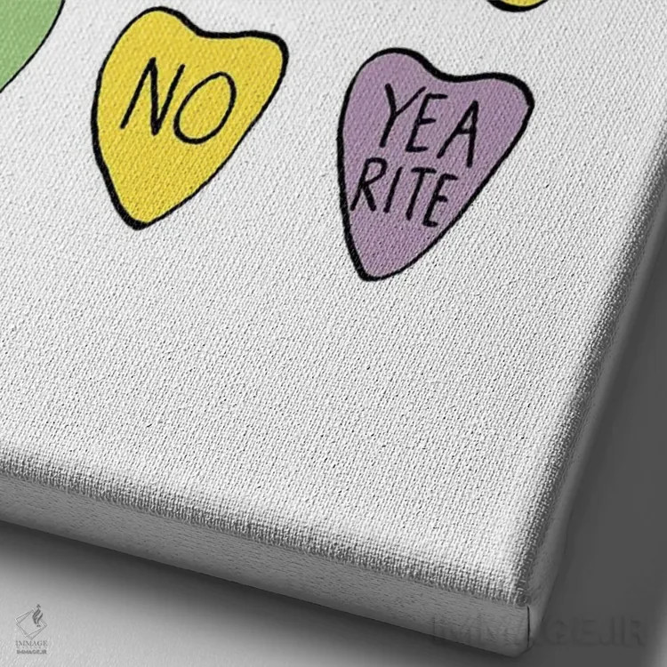 تابلو مینیمال ضد قلب اثر جولیا والک - نمای نزدیک بافت بوم