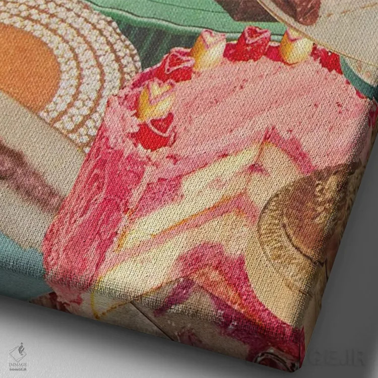 تابلو دکوراتیو این مهمانی من است اثر جولیا والک - نمای نزدیک بافت بوم