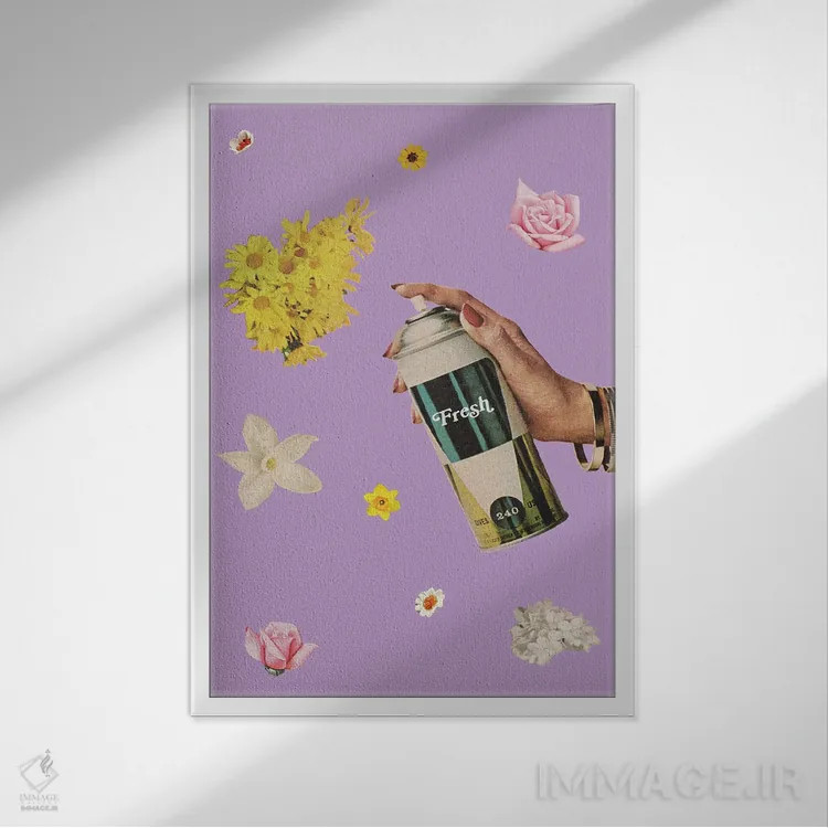 تابلو دکوراتیو خانه تکانی بهاری اثر جولیا والک - نمای قابدار سفید