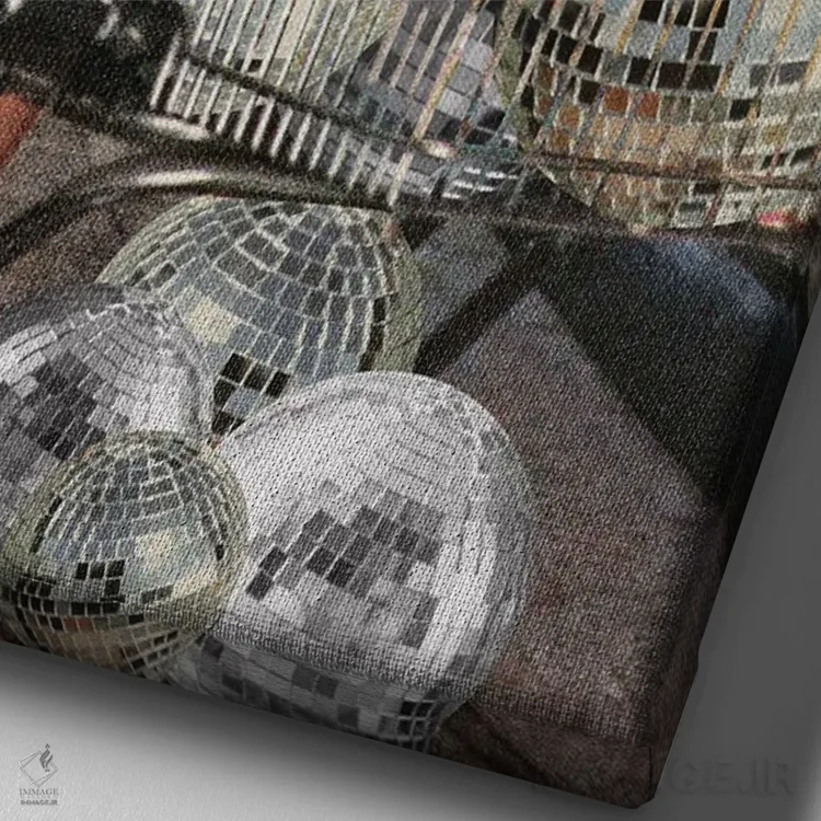 تابلو دکوراتیو سوپرمارکت دیسکوانت اثر جولیا والک - نمای نزدیک بافت بوم