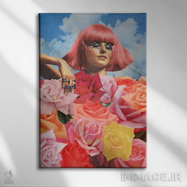 تابلو دکوراتیو بستر گل اثر جولیا والک - نمای روبهرو روی دیوار