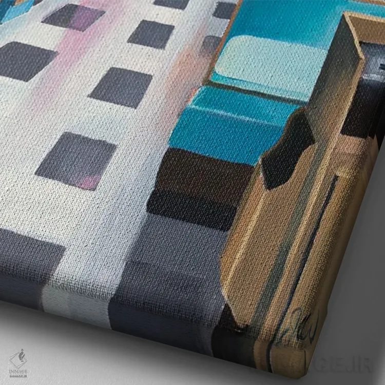 تابلو دکوراتیو داروخانه برنت اثر جنیفر وارن - نمای نزدیک بافت بوم