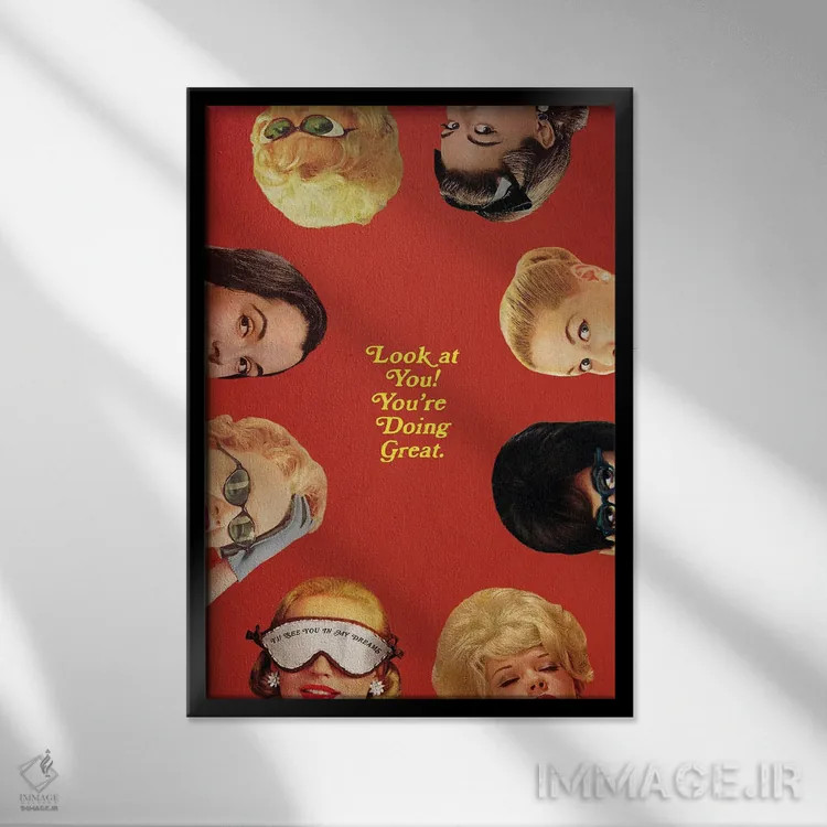 تابلو دکوراتیو نگاه کن به خودت اثر جولیا والک - نمای قابدار مشکی