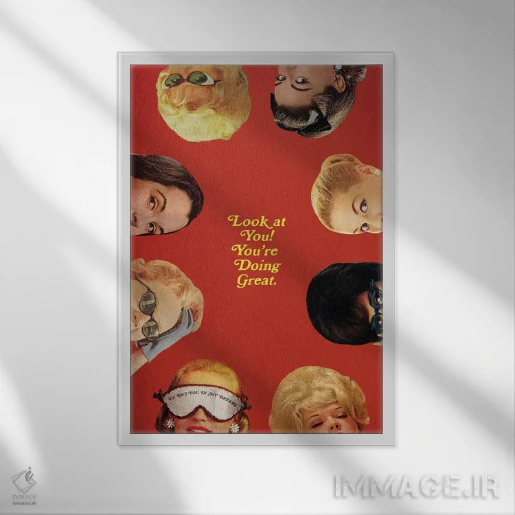 تابلو دکوراتیو نگاه کن به خودت اثر جولیا والک - نمای قابدار سفید