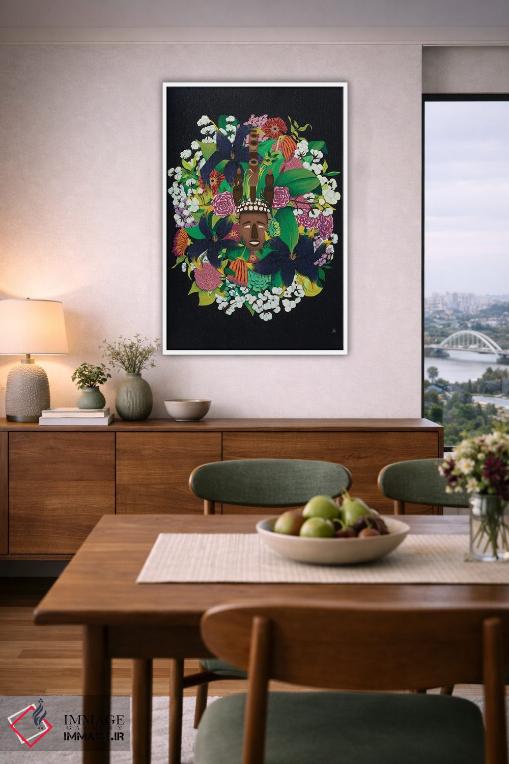 تابلو دکوراتیو سوسن سیاه اثر جنیفر وارن - D6W