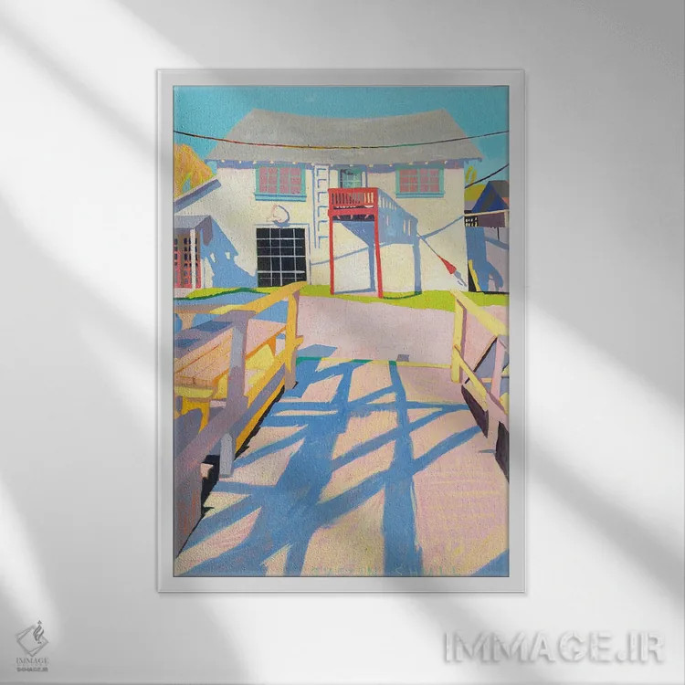 تابلو دکوراتیو کلبه هنری ماهیگیرها اثر جاستین شال - نمای قابدار سفید