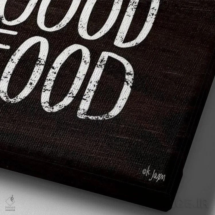 تابلو دکوراتیو غذای خوب اثر جکسون بلوار - نمای نزدیک بافت بوم