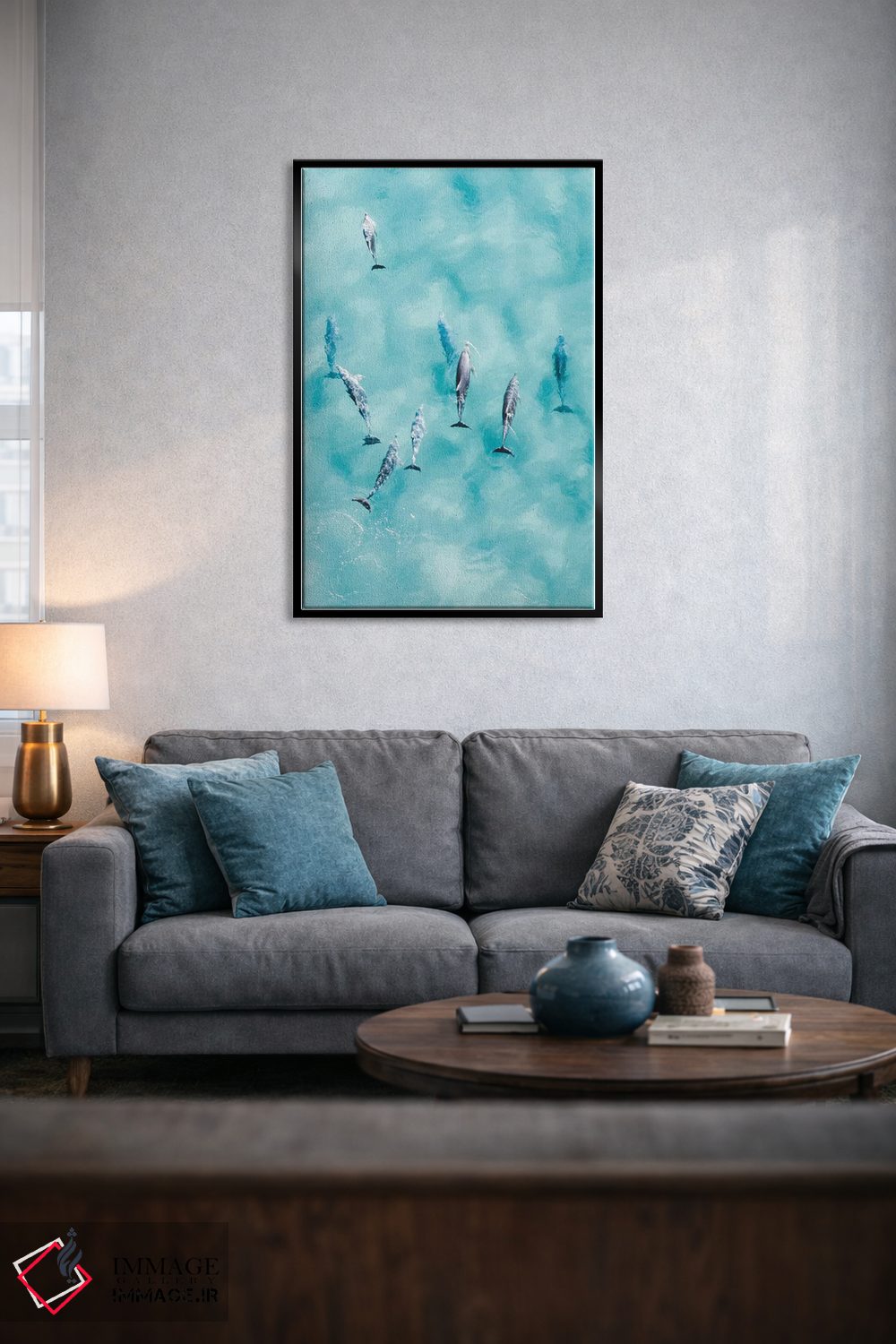 تابلو دکوراتیو دلفین های آرام اثر جکسون رابرتز - D5B