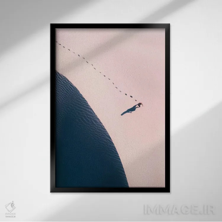 تابلو دکوراتیو سایه تاریک تپه شنی اثر جکسون رابرتز - نمای قابدار مشکی