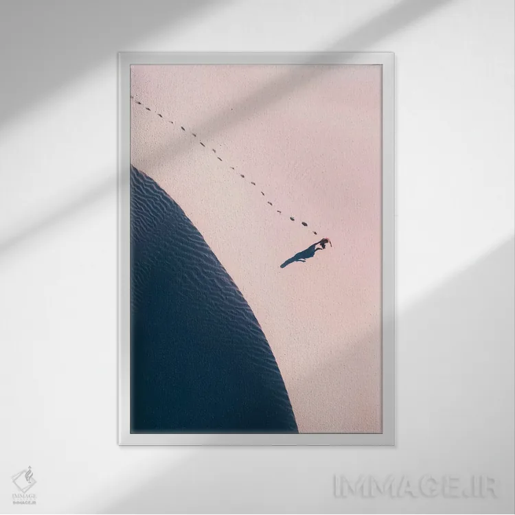 تابلو دکوراتیو سایه تاریک تپه شنی اثر جکسون رابرتز - نمای قابدار سفید