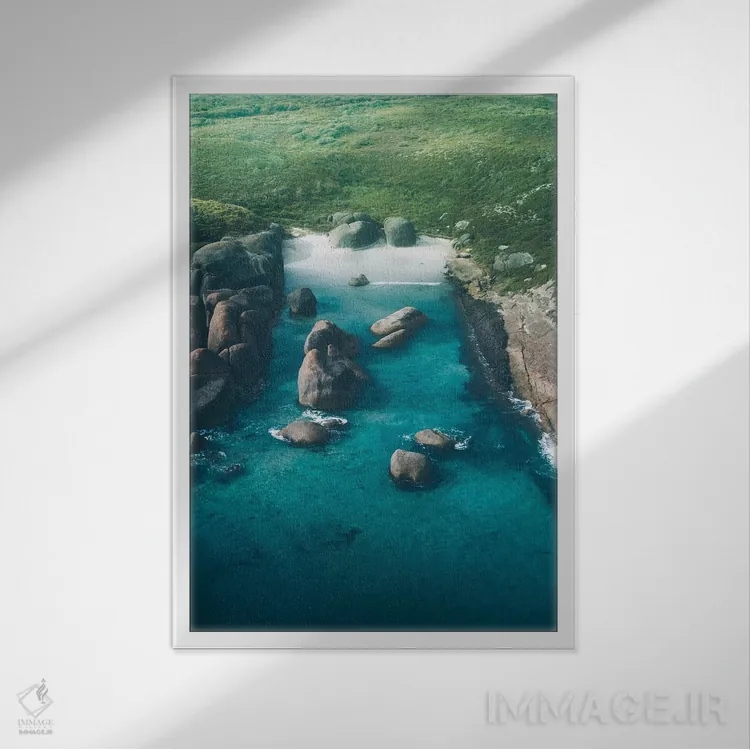 تابلو دکوراتیو صخره های فیل شماره یک اثر جکسون رابرتز - نمای قابدار سفید